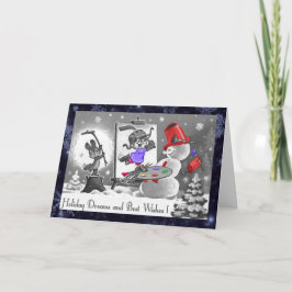 雪だるまアーティストホリデードリームアンドウィズズ シーズンカード