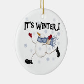 雪だるまイッツウィンターオーナメント セラミックオーナメント (右)