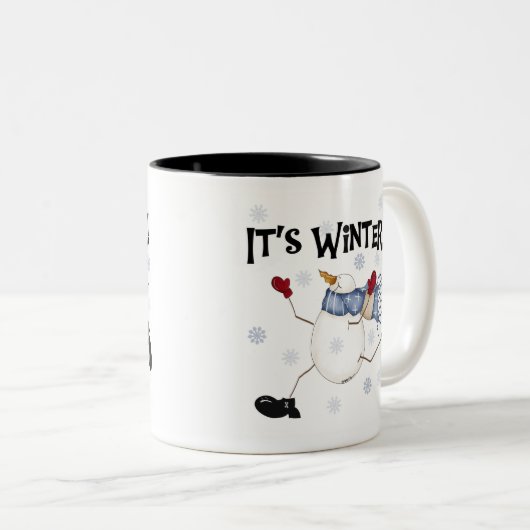 雪だるまイッツウィンター ツートーンマグカップ (正面右)
