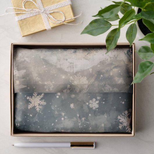 雪だるまイラストレーション素朴デクページ 薄葉紙 (ギフト)