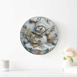 雪だるまインウィンターワンダーランド ラージ壁時計