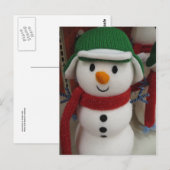 雪だるまイングリーンハット ポストカード (正面/裏面)