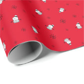 雪だるまインスノーパターンラッピング紙 ラッピングペーパー (ロールコーナー)