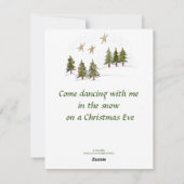 雪だるまイントップハットダンスと赤いハートの休日  シーズンカード (裏面)