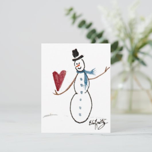 雪だるまイントップハットダンスと赤いハートの休日  シーズンカード (スタンド正面)