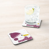 雪だるまインパープルハットとスカーフ コースター (右側)