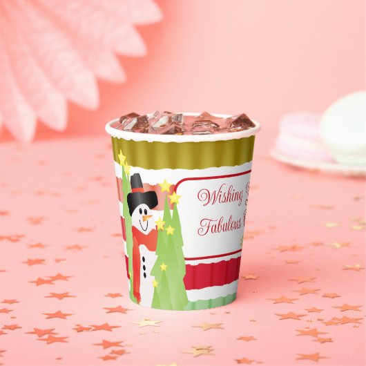 雪だるまインフェスティバルホリデーカラー 紙コップ (インサイチュ)