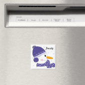 雪だるまインブルーハットとスカーフ マグネット (インサイチュ (食洗機))