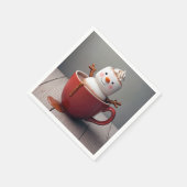 雪だるまインホットチョコレート スタンダードカクテルナプキン (角)