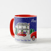雪だるまインリトルレッドトラックアンドファームハウス マグカップ (正面左)