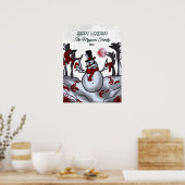 雪だるまイン不気味なホリデーフォレスト ポスター (キッチン)