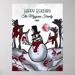 雪だるまイン不気味なホリデーフォレスト ポスター