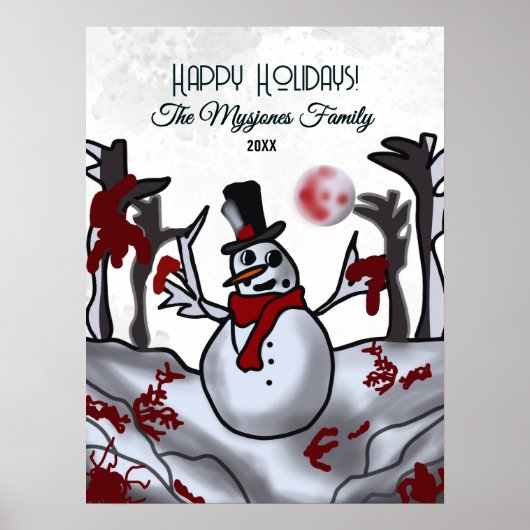 雪だるまイン不気味なホリデーフォレスト ポスター (正面)