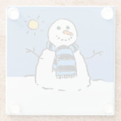 雪だるまイン・サンシャイン・クリスマス ガラスコースター (裏面)