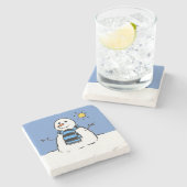 雪だるまイン・サンシャイン・クリスマス ストーンコースター (横)