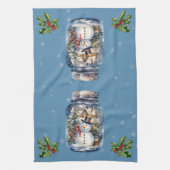 雪だるまインJARスノーフレークスブルー キッチンタオル (縦)