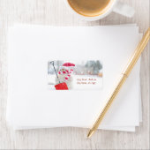 雪だるまウィズサンタハットホリデイ ラベル (インサイチュ)