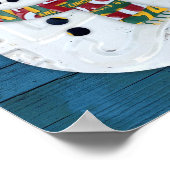 雪だるまウィンターおもしろいヴィンテージライセンスプレートアート ポスター (角)