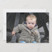 雪だるまウィンターオネダーランドファースト誕生日写真 招待状 (裏面)