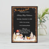 雪だるまウィンタークリスマスパーティの招待状 招待状 (スタンド正面)