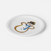 雪だるまウィンターシュガークッキークリスマスハヌカー ペーパープレート (アングル)