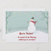 雪だるまウィンターシーンホリデーパーティー招待状 招待状 (正面/裏面)