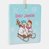 雪だるまウィンタースポーツの名前とウィッシュセラミックの名前 セラミックオーナメント (右)