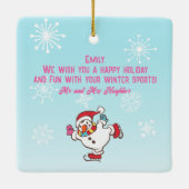 雪だるまウィンタースポーツの名前とウィッシュセラミックの名前 セラミックオーナメント (裏面)