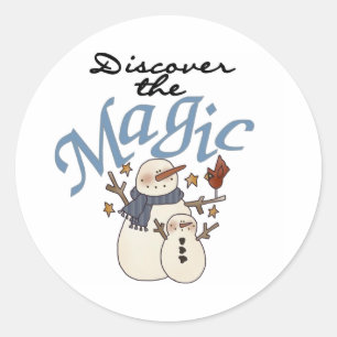 雪だるまウィンターディスカバー魔法 ラウンドシール