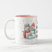 雪だるまウィンターパステルカラーマグ ツートーンマグカップ (左)