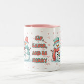 雪だるまウィンターパステルカラーマグ ツートーンマグカップ (中央)