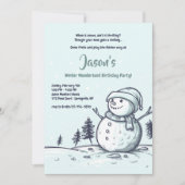 雪だるまウィンターパーティの招待状 招待状 (正面)