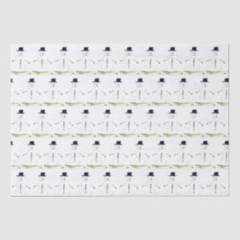 雪だるまウィンターホリデークリスマスギフトレトロヴィンテージティ 薄葉紙