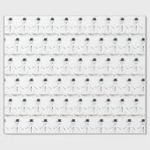 雪だるまウィンターホリデークリスマスギフトレトロヴィンテージ ラッピングペーパー (フラット)