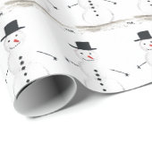 雪だるまウィンターホリデークリスマスギフトレトロヴィンテージ ラッピングペーパー (ロールコーナー)