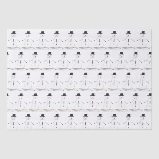 雪だるまウィンターホリデークリスマスギフトレトロヴィンテージ 薄葉紙 (正面)