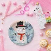 雪だるまウィンターホリデーズ |クリスマス ペーパープレート (パーティー)
