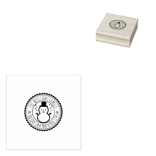 雪だるまウィンターホリデー差出人住所 ラバースタンプ (押印)