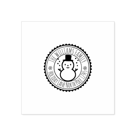 雪だるまウィンターホリデー差出人住所 ラバースタンプ (インプリント)