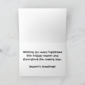 雪だるまウィンターワンダーランドシーズンのグリーティングカード シーズンカード (内部)