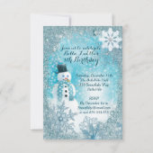 雪だるまウィンターワンダーランドパーティの招待状 招待状 (裏面)