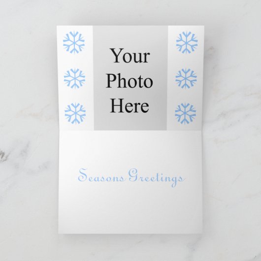 雪だるまウィンターワンダーランドフォトグリーティングカード シーズンカード (内部)