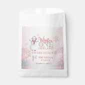 雪だるまウィンターワンダーランド1歳の誕生日 フェイバーバッグ (正面)