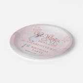 雪だるまウィンターワンダーランド1歳の誕生日 ペーパープレート (アングル)