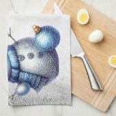 雪だるまエレガントクリスマス キッチンタオル (四つ折り)