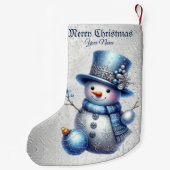 雪だるまエレガントクリスマス スモールクリスマスストッキング (裏面)