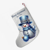 雪だるまエレガントクリスマス スモールクリスマスストッキング (裏面 (吊り時))