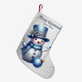 雪だるまエレガントクリスマス スモールクリスマスストッキング (正面 (吊り時))