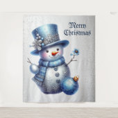 雪だるまエレガントクリスマス タペストリー (正面)