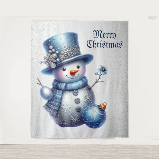 雪だるまエレガントクリスマス タペストリー (正面)